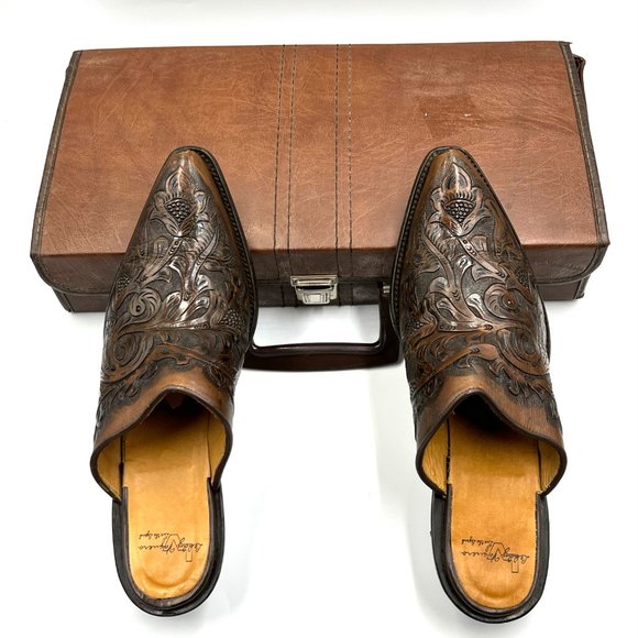 Leddy Vaquero Shoes - Leddy Vaquero Western Leather Mules